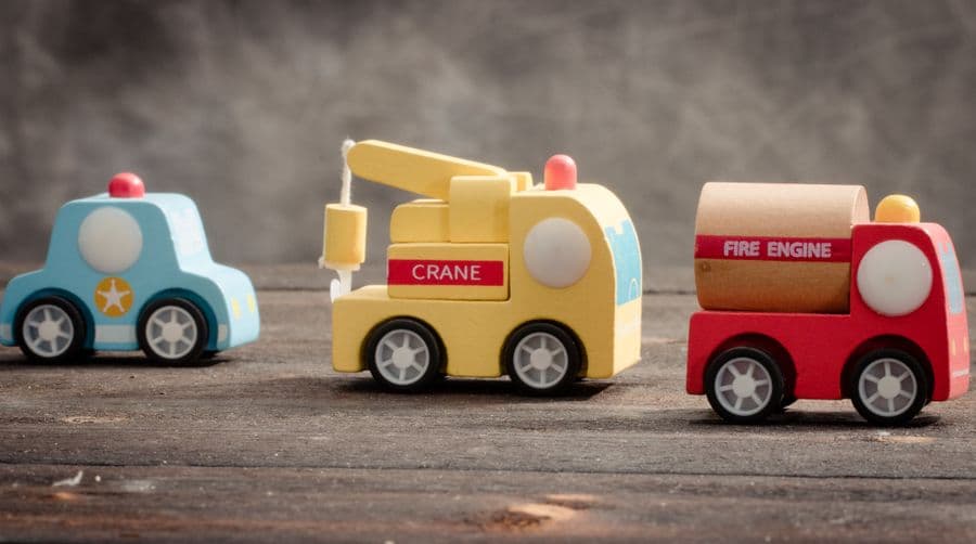 Wooden toy vehicles